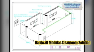 ISO 6 Hardwall Modular Cleanroom για τη βιομηχανία μικροηλεκτρονικών