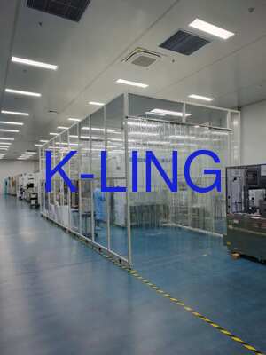 ISO 8 Καθαρό δωμάτιο με μαλακό τοίχωμα με ταχύτητα αέρα 0,45m/s και διήθηση HEPA H14 για τον έλεγχο της μόλυνσης