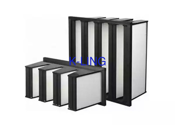 Compact Glass Fiber Plastic Frame V Bank Filter F6 4 Pack για συστήματα μεγάλης ροής αέρα