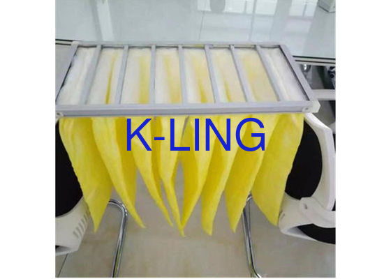 80% υγρασία Φίλτρο αέρα τσέπης με πλαίσιο από κράμα αλουμινίου και συνθετικές ίνες