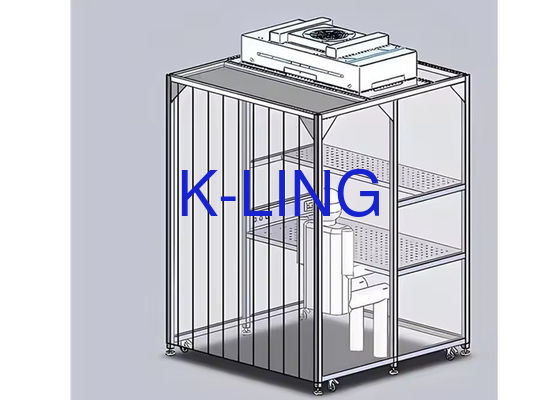 Προσαρμοσμένο καθαρό δωμάτιο Softwall με LED φωτισμό PLC έλεγχο και ρυθμιζόμενη ροή αέρα
