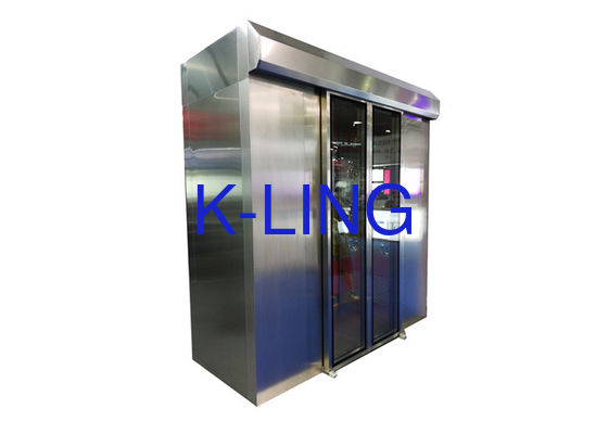 Δίπλευρη κατηγορία 100 χτυπήματος ντους αέρα αποστειρωμένων δωματίων SUS304 για τα εμπορεύματα