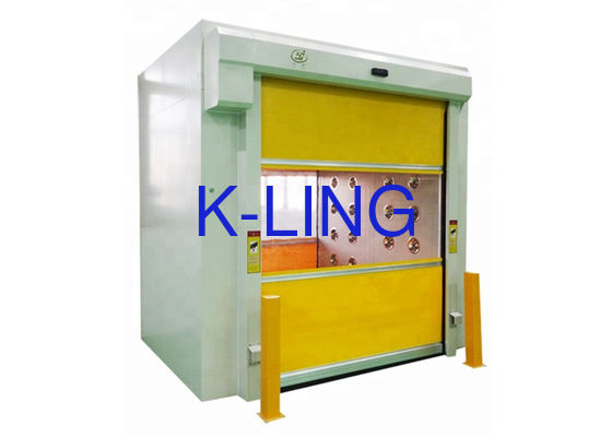 Δωμάτιο ντους αέρα φορτίου ενεργειακής αποδοτικότητας με κυλώντας τη γρήγορα πόρτα 3 πλευρές που φυσούν τον τρόπο